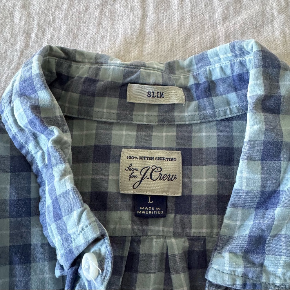 J. Crew Slim 100% Cotton Plaid Button Down Shirt, Large - Picture 5 of 6